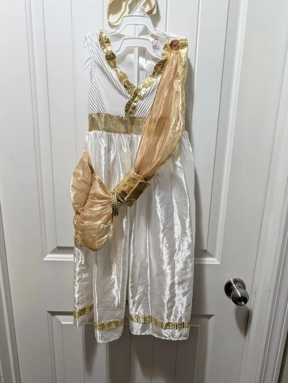 Roman Greek Goddess Halloween Costume Cosplay Dress Headband Kids Size 3-5